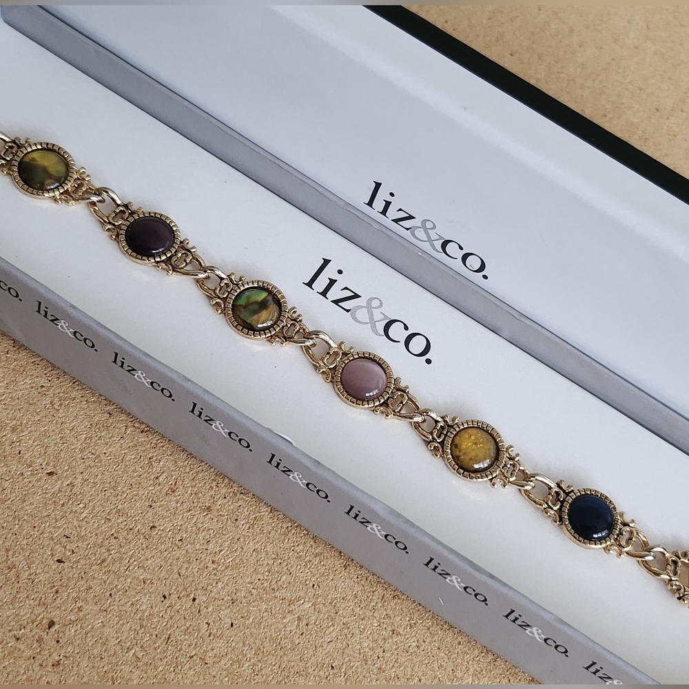 Liz Claiborne Multicolor / Gold Ton Bracelet Rare find